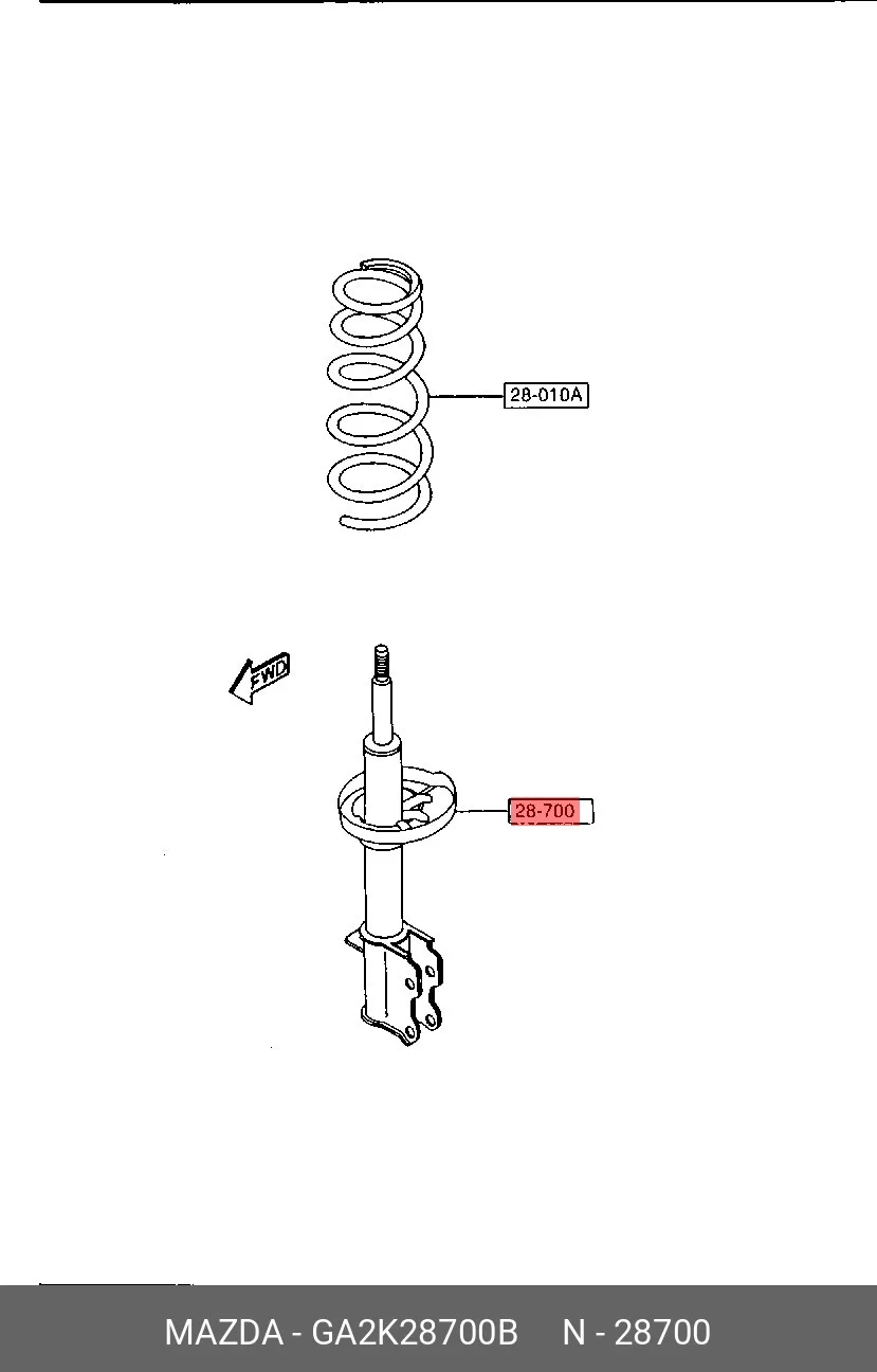Схема: Амортизатор задний масляный FORGA F0101110