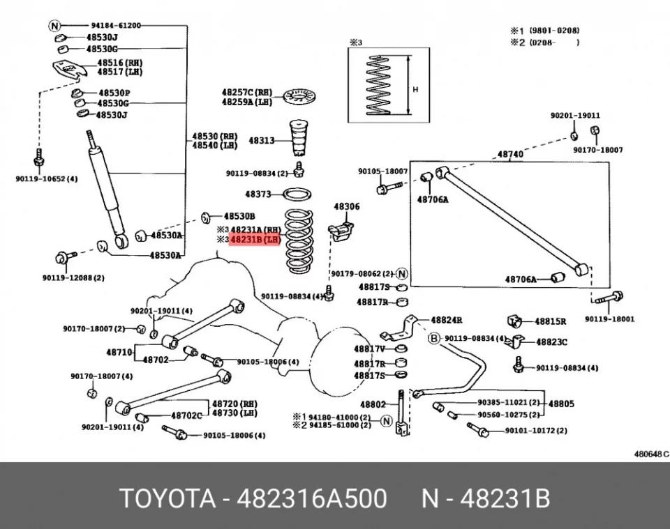 Схема: Пружина задняя FORGA F0503019