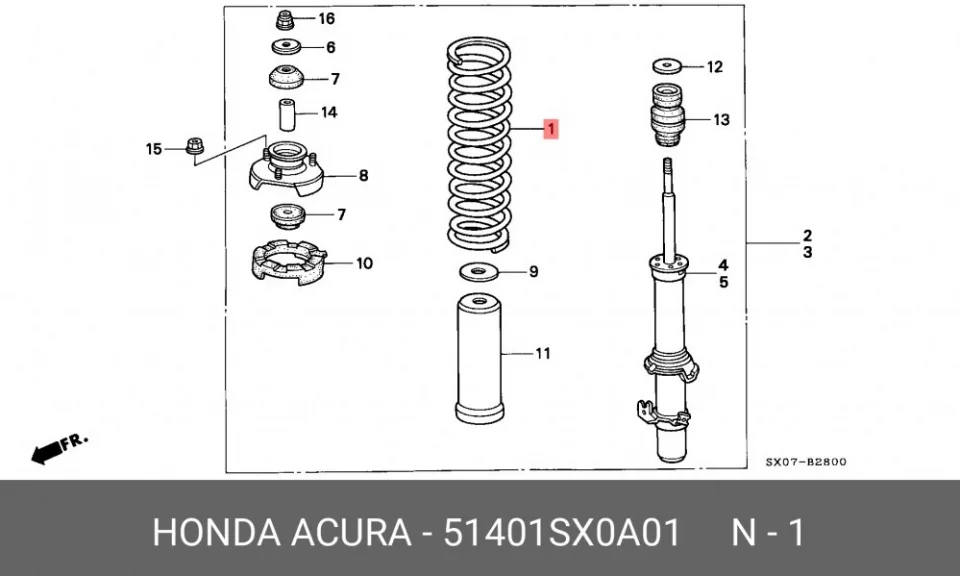 Схема: Пружина передняя FORGA F0503103