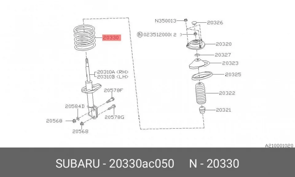 Схема: Пружина передняя FORGA F0503147