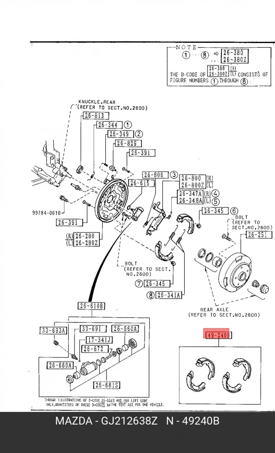 Схема: Тормозные колодки задние барабанные FORGA F1509004