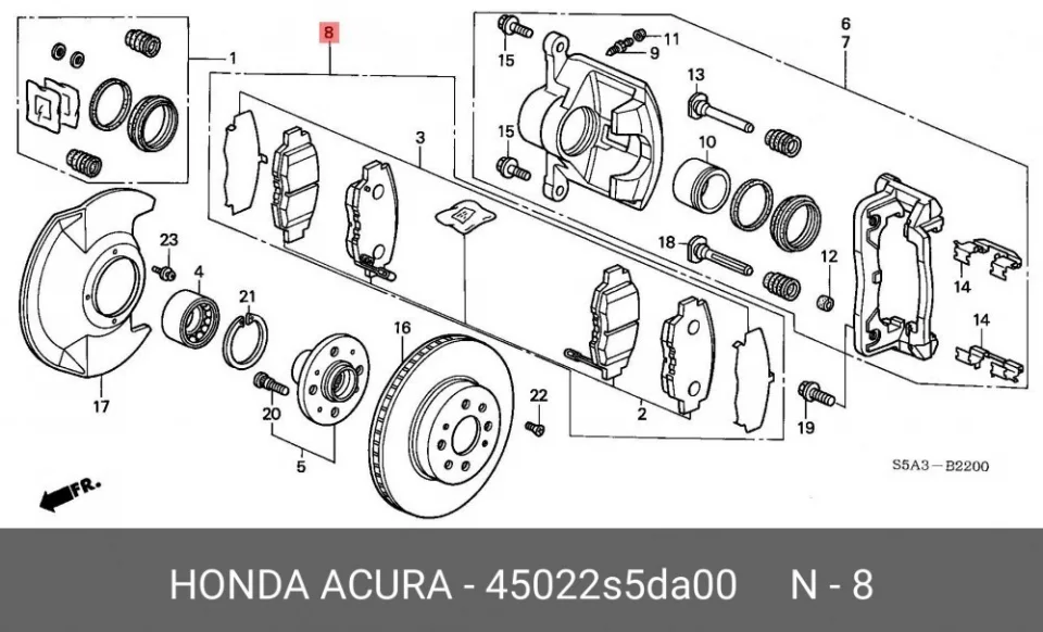 Схема: Тормозные колодки передние FORGA F1509060