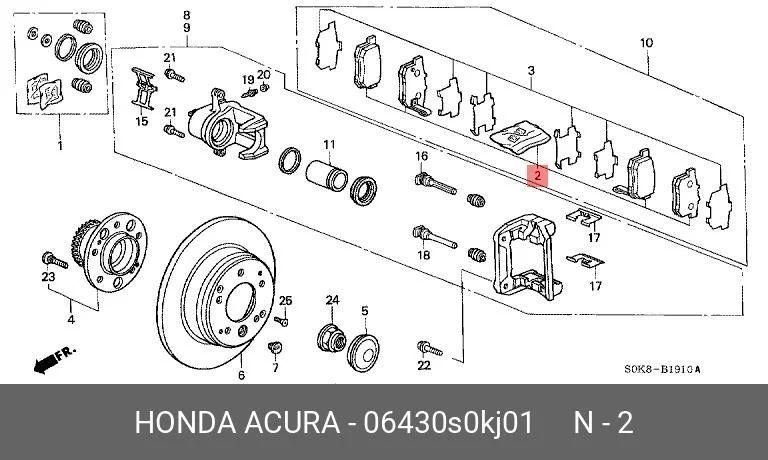 Схема: Тормозные колодки задние FORGA F1509061