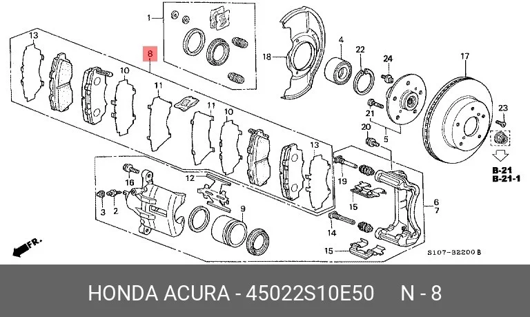 Схема: Тормозные колодки передние FORGA F1509062
