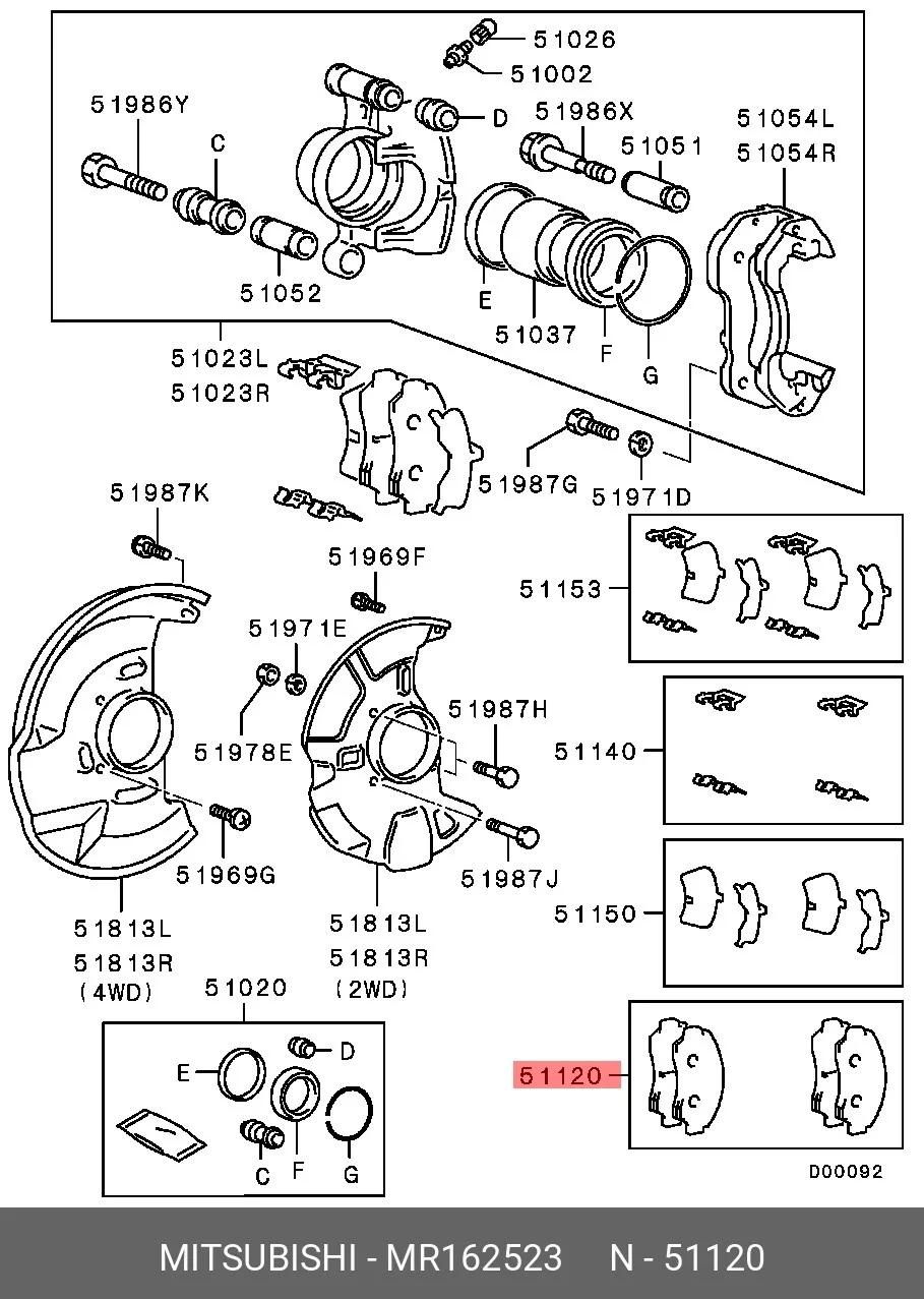 Схема: Тормозные колодки передние FORGA F1509066