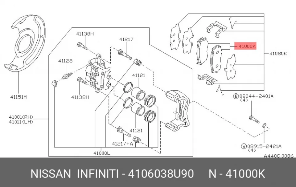 Схема: Тормозные колодки передние FORGA F1509079