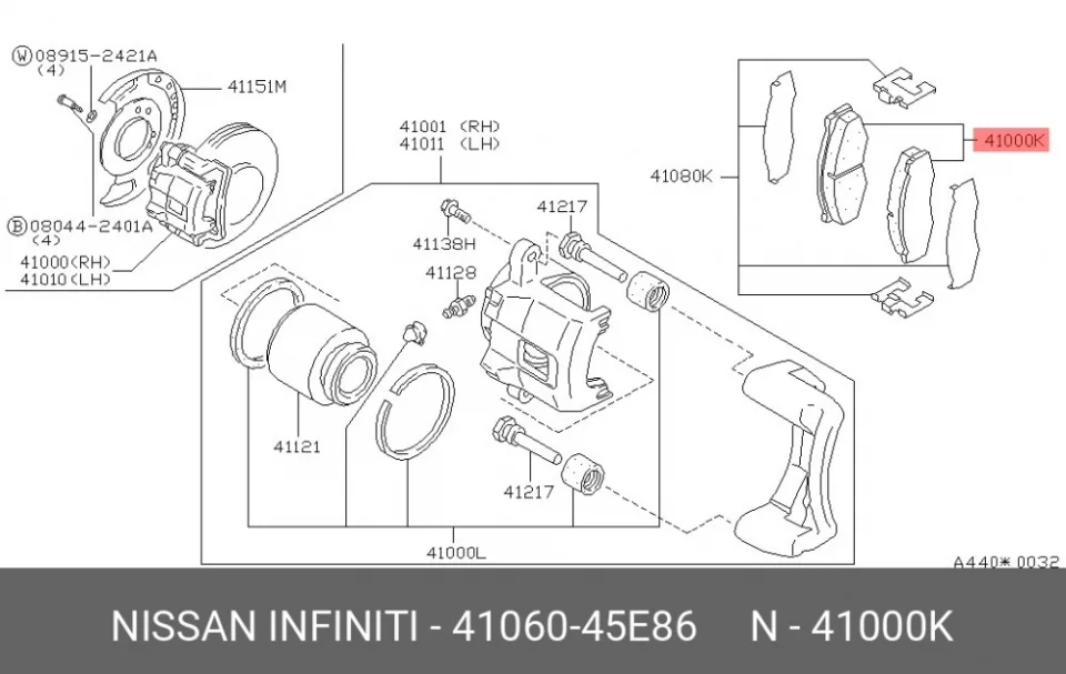 Схема: Тормозные колодки передние FORGA F1509083