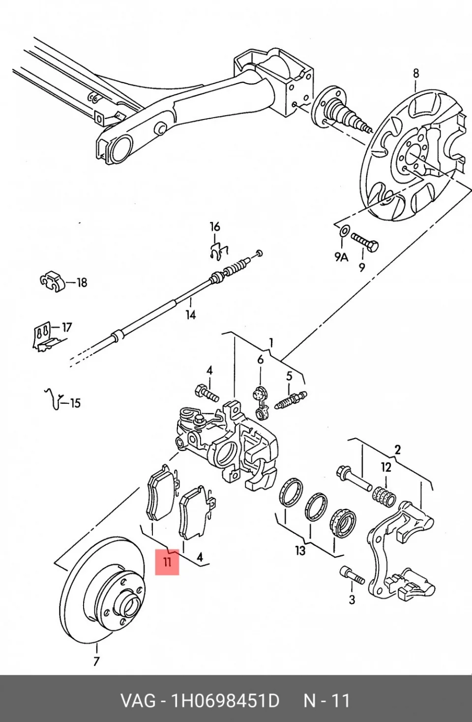 Схема: Тормозные колодки передние FORGA F1510004