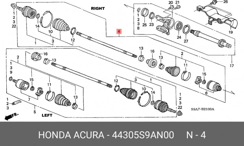 Схема: ШРУС внутренний L FORGA F1635110