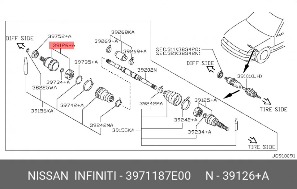 Схема: ШРУС внутренний R FORGA F1635121
