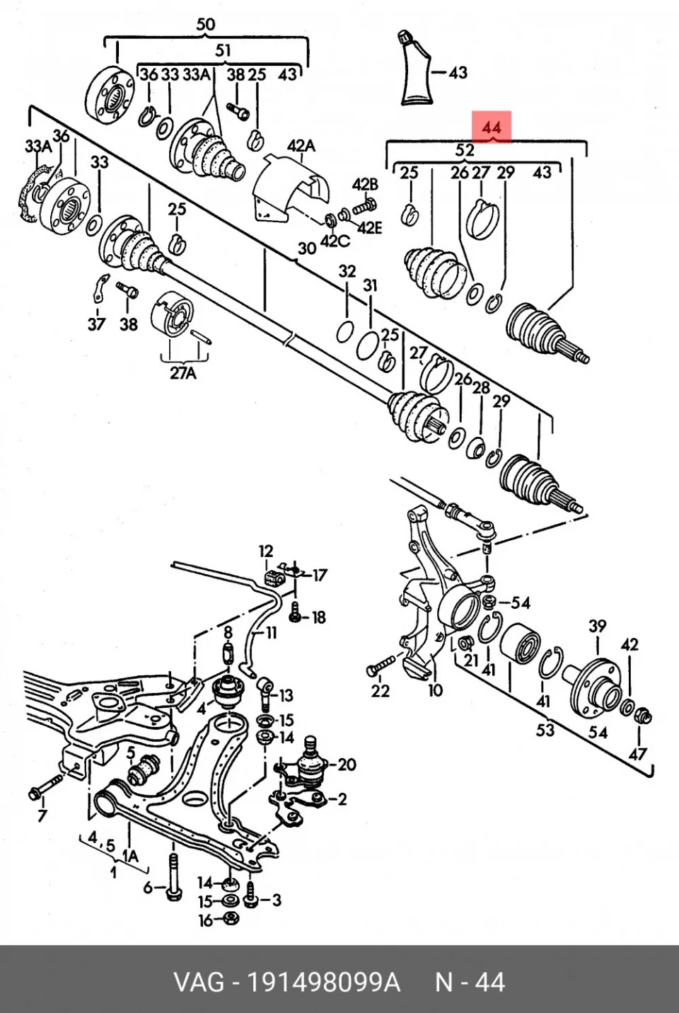 Схема: ШРУС наружный FORGA F1636104