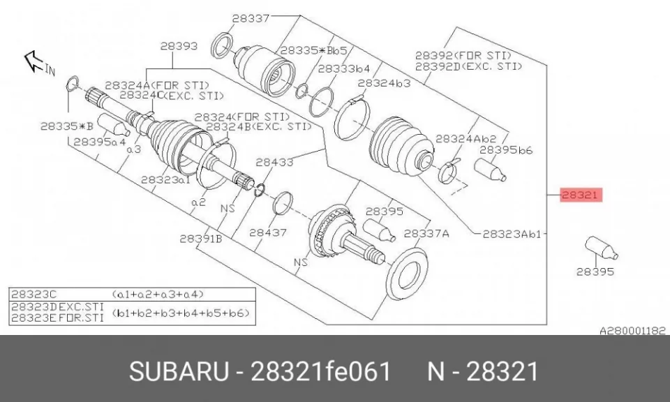 Схема: ШРУС наружный FORGA F1636121