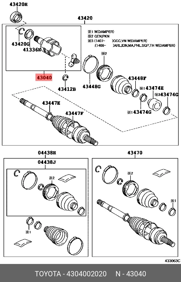 Схема: ШРУС наружный FORGA F1636167